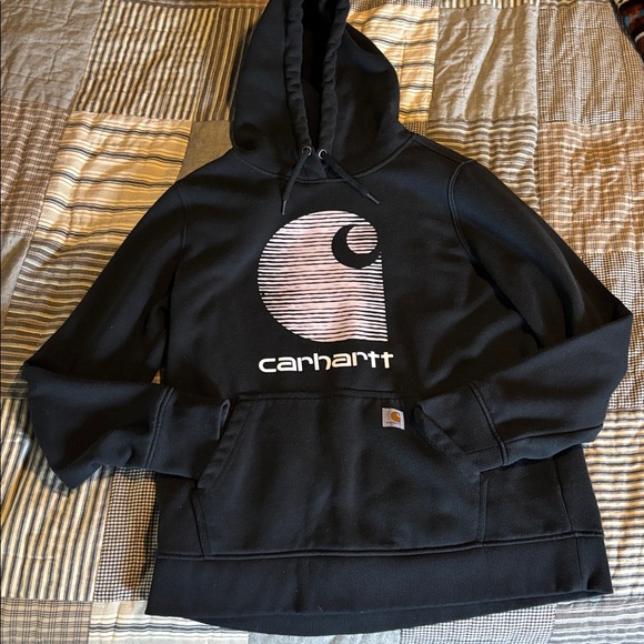 Carhartt Black Pullover Sweatshirt with White Logo - Picture 2 of 6